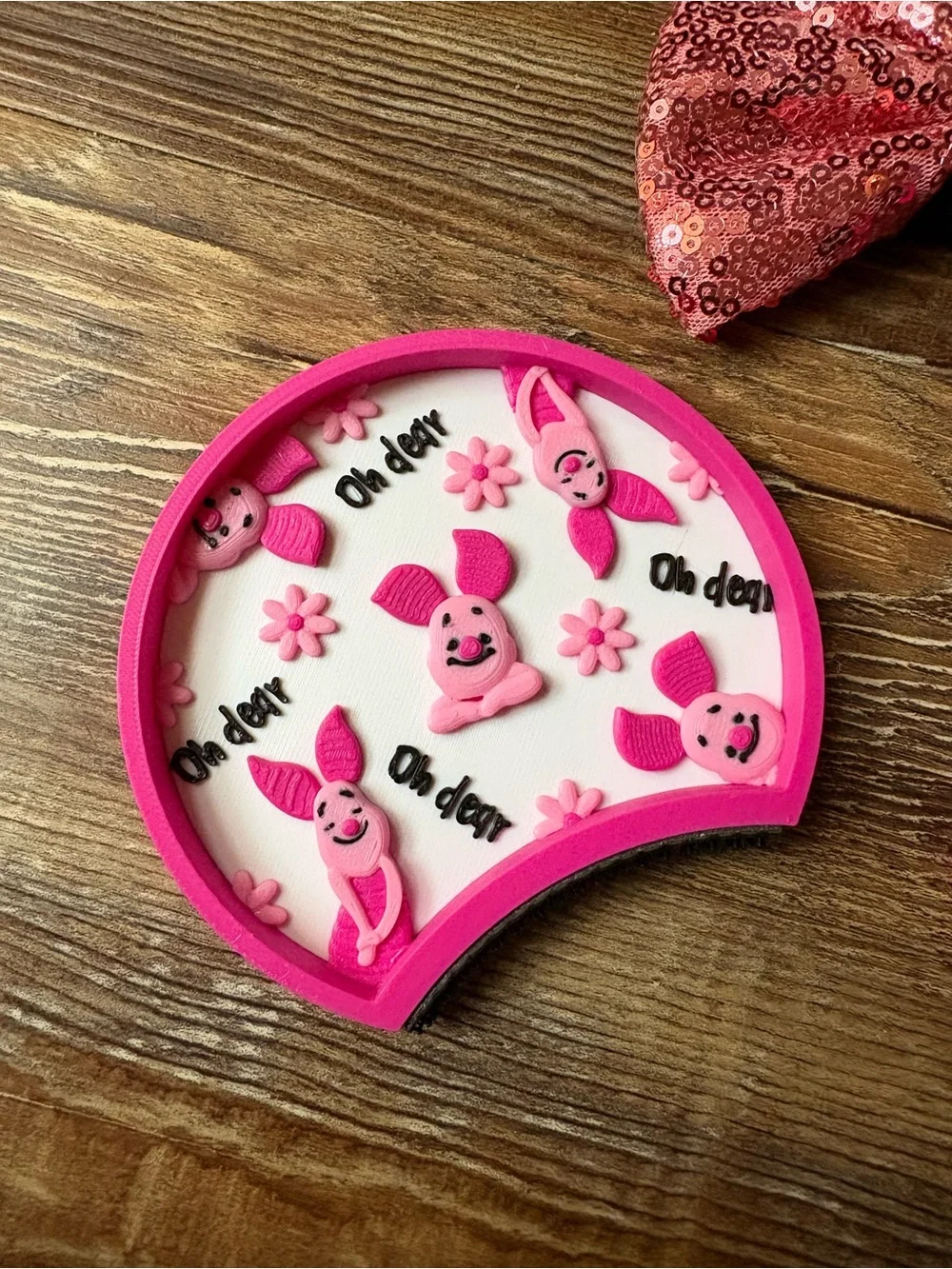 Disney Factory 55 Piglet Winnie the Pooh Interchangeable Ears with Sequin Bow